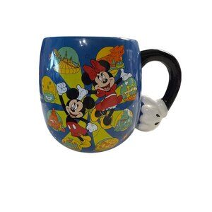 Disneyland Resort Mickey & Minnie Mouse 16 Oz Stoneware Mug NEW Blue